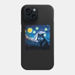 Wolf in a Starry Night Sky. Van Gogh Style Phone Case