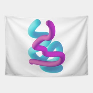 Fluid geometric purple abstract shape worm Tapestry