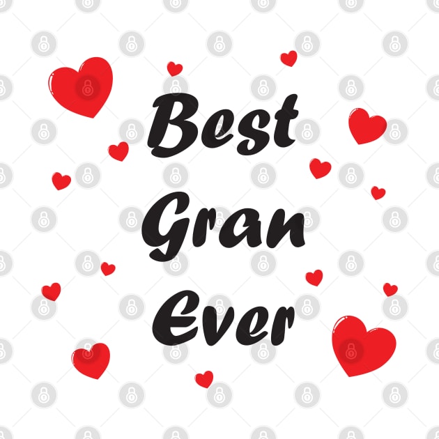 Best gran ever heart doodle hand drawn design by The Creative Clownfish