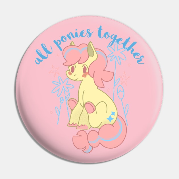 Cute Pony Girl Pin by Tip Top Tee's