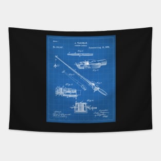 Fishing Rod Patent - Fishing Art - Blueprint Tapestry