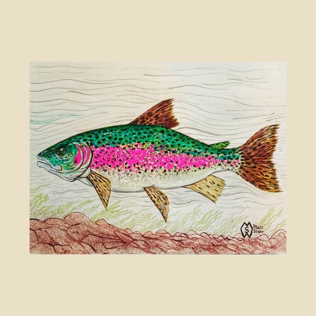 Rainbow Trout in the Stream by Matt Starr Fine Art