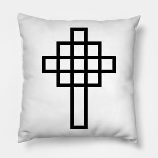 Geometric Cross - Black Pillow