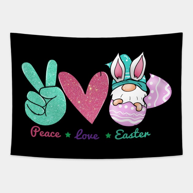 Peace Love Eaester Gnomes Happy Easter Bunny Women Tapestry by luxembourgertreatable