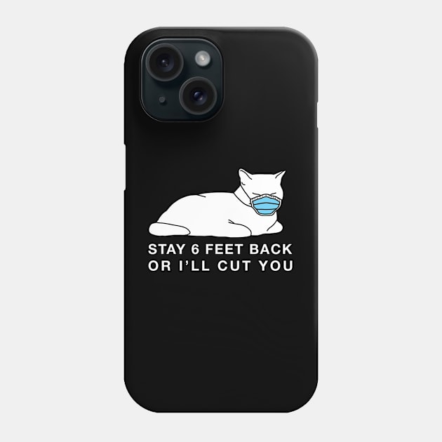 Social Distancing Kitty w/mask Phone Case by CCDesign