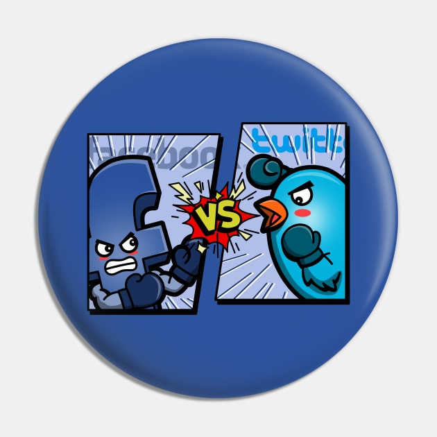 Funny Social Media Big Tech Logo Rivalry UFC Pin by BoggsNicolas