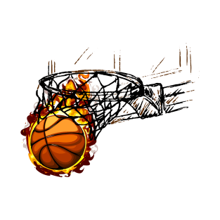 basketball goal on flame T-Shirt