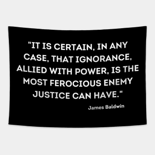 ignorance, allied with power, is the most ferocious enemy justice can have,  James Baldwin Tapestry