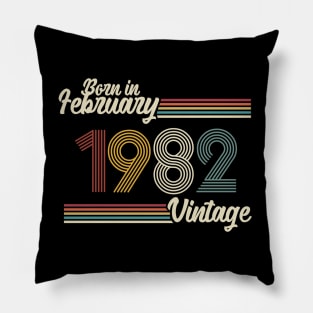 Vintage Born in February 1982 Pillow