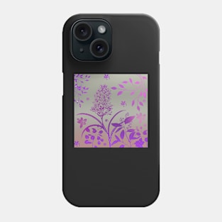 Flower and leaves on gradient background Phone Case