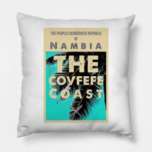 Covfefe Coast palms Blue Pillow