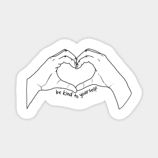 Black and White Heart Shaped Hands Drawing Magnet