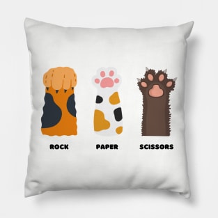 Rock paper scissors cats Pillow