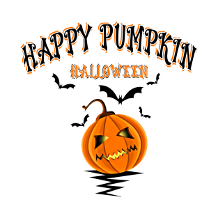 Happy Halloween Pumpkin Print, Scary Design. T-Shirt