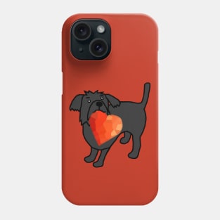 Cute Valentines Day Dog with Red Heart Phone Case