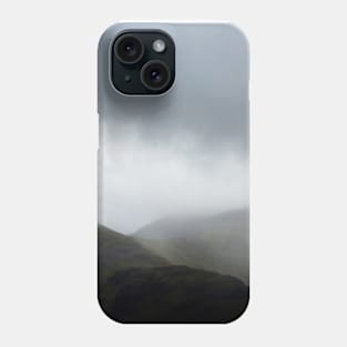 Mountains and mist at Glencoe, Highlands of Scotland Phone Case