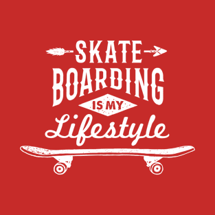 Skateboarding is my Lifestyle, White Design T-Shirt