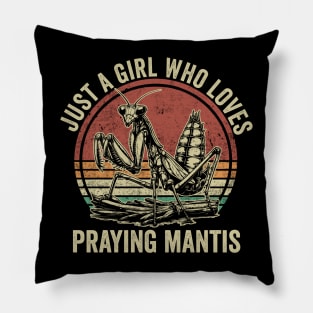 Just A Girl Who Loves Praying Mantis Cute Insect Lover Pillow