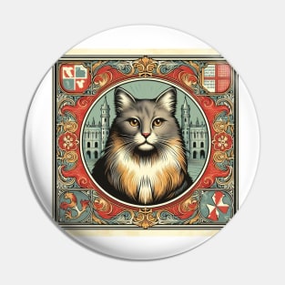 cat portrait t-shirt Pin