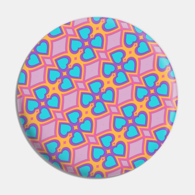 Psychedelic heart Pattern Pin by Groovy Dreams