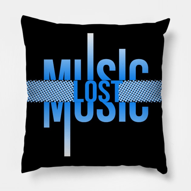 Ice Blue Lost in Music design Pillow by colouredwolfe11