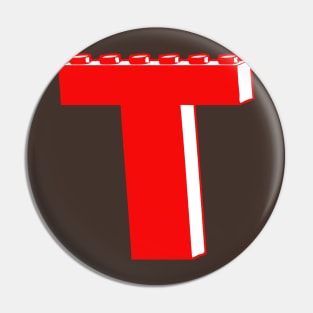 THE LETTER T by Customize My Minifig Pin