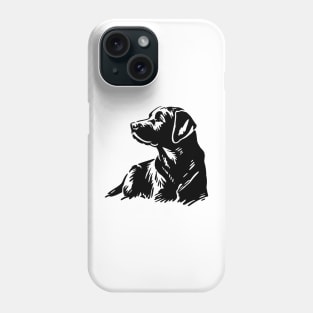 This is a simple black ink drawing of a Labrador dog Phone Case