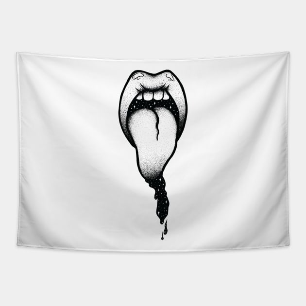 Dripping Tongue Tapestry by melaniepetersonart