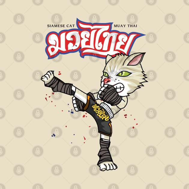 Siamese Cat Muay Thai by KewaleeTee