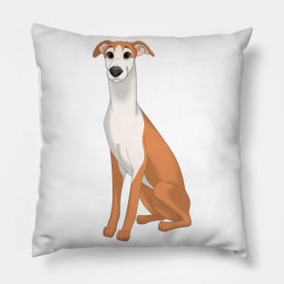 Red & White Whippet Dog Pillow