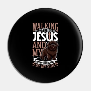 Jesus and dog - Newfoundland Pin