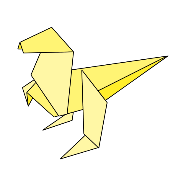 Yellow origami dinosaur by CalliesArt