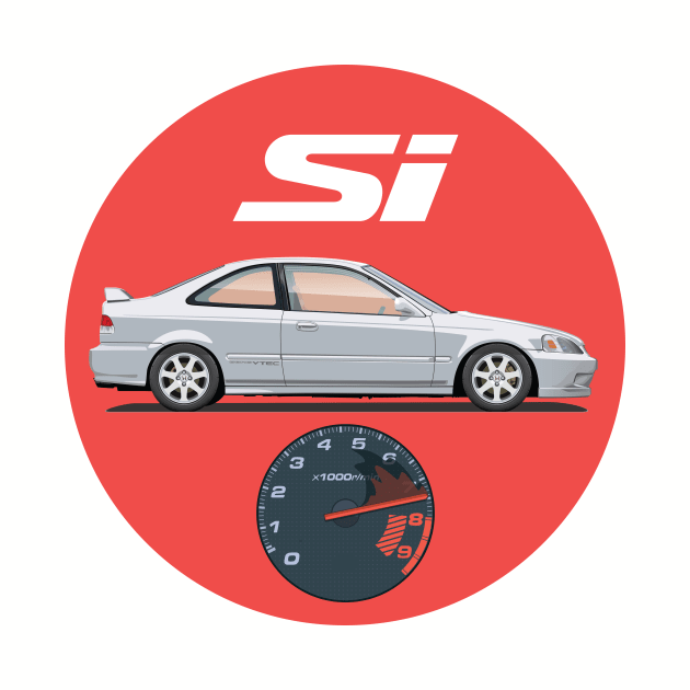 Civic Si in Silver by J7Artwork