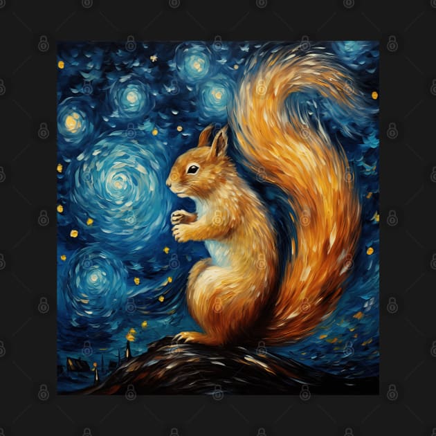 starry night squirrel by Schalag Dunay Artist