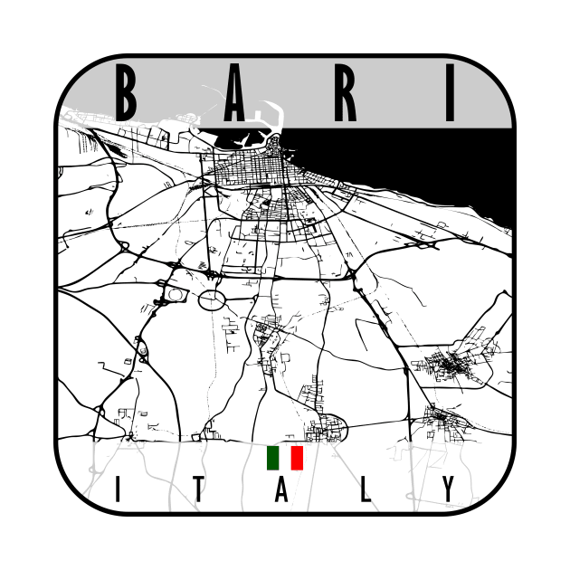 Bari Map Italy by ArtisticParadigms