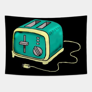 A nice green toaster with yellow trim Tapestry