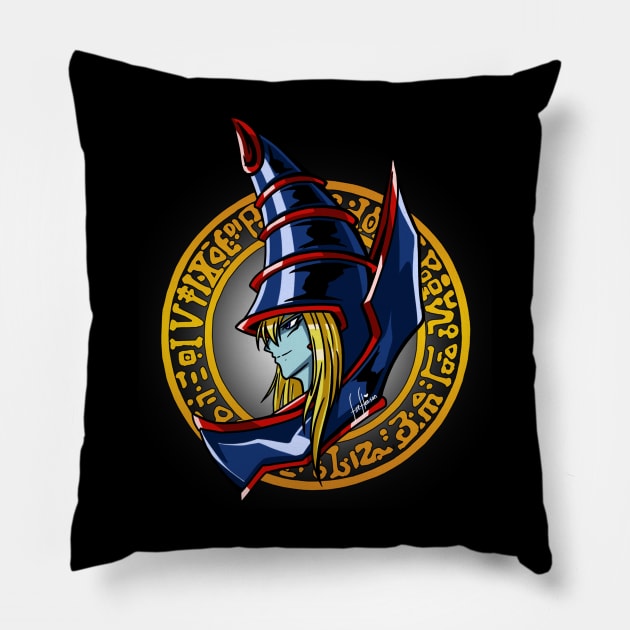 Blue Dark Magician Bust Pillow by FireFlea