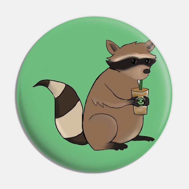 Coffee 'Coon Pin by xmelx143