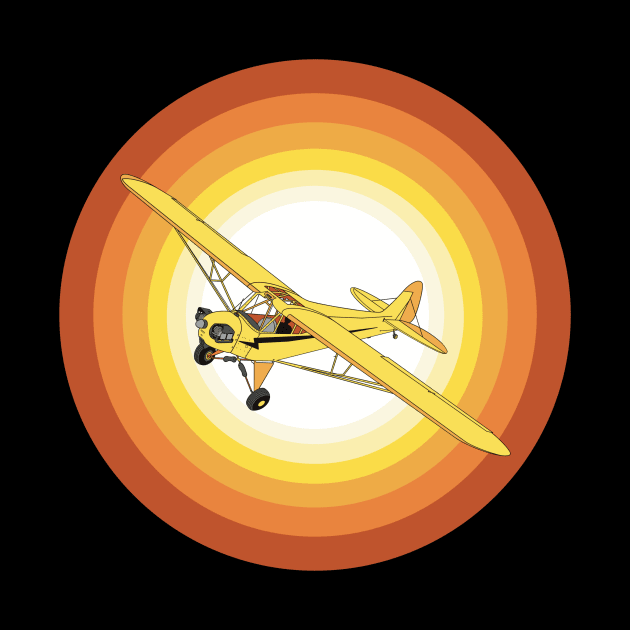 Piper Cub Sunset by Kassi Skye