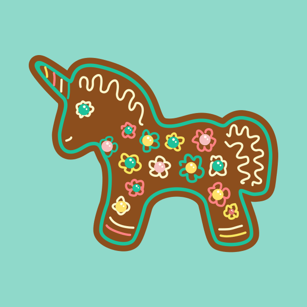 Cute Gingerbread Unicorn by XOOXOO