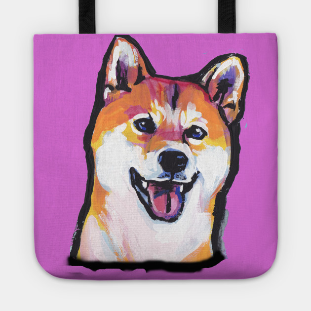 Shiba Inu Bright Colorful Pop Dog Art Shiba Inu Tote Teepublic
