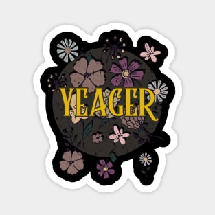Aesthetic Proud Name Yeager Flowers Anime Retro Styles Magnet