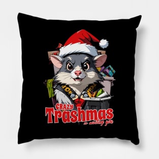 Crazy trashmas is waiting you, Rat, Christmas Pillow