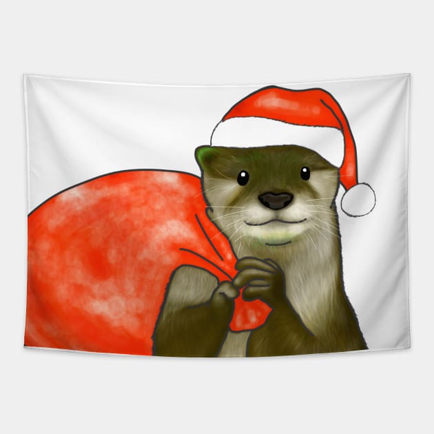 Christmas Otter Tapestry by OtterFamily