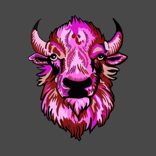 Mindful Vivid Buffalo in Pink & Red T-Shirt