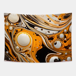 Golden Swirls Abstract Elegance Tapestry