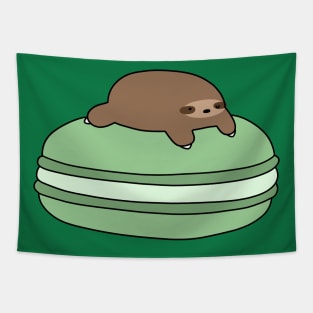 Little Sloth and Green Macaroon Tapestry