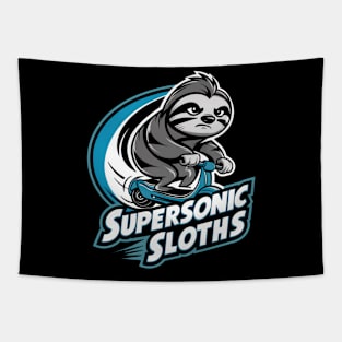 "Zooming Zen: The Speedy Sloth" Tapestry