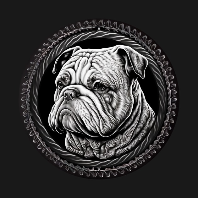 cute Black and white Bulldog by KIDEnia