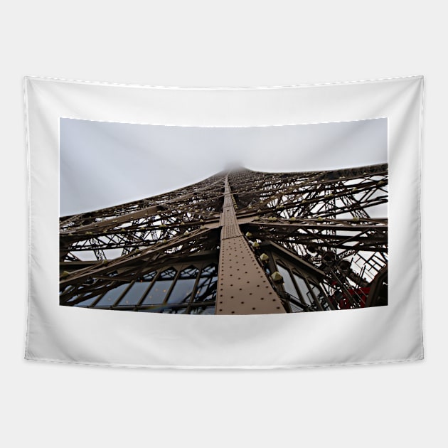 Eiffel Tower in clouds Tapestry by StonePics